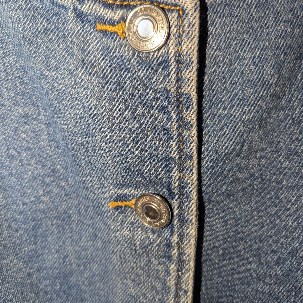 Zara Blue Denim Button-Front Women's Vest A-1025 - Picture 4 of 10